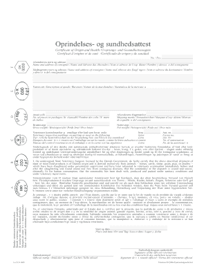 Certificate of Origin and Health