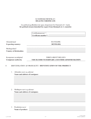 Health Certificate for Pet Food Export