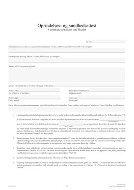Certificate of Origin and Health for Meat