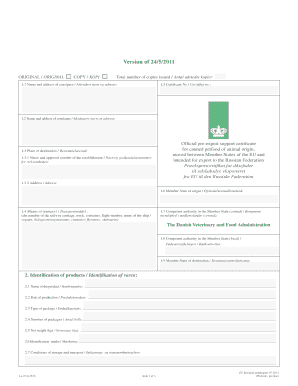 EU Pre-Export Certificate for Canned Petfood