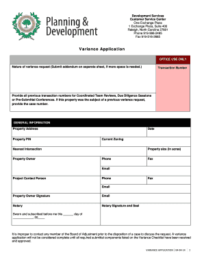 Variance Application Form