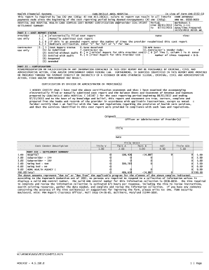 Hospital Cost Report Certification Form