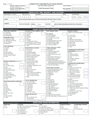 Connecticut Uniform Police Crash Report