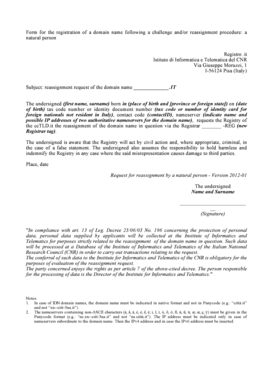Domain Name Reassignment Request Form
