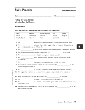 Unit circle table of values - 10 1 skills practice riding a ferris wheel vocabulary