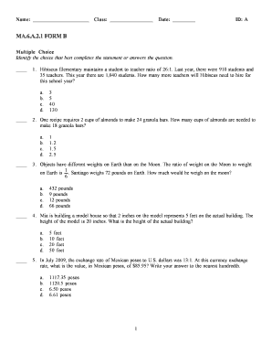 Math Test Form B