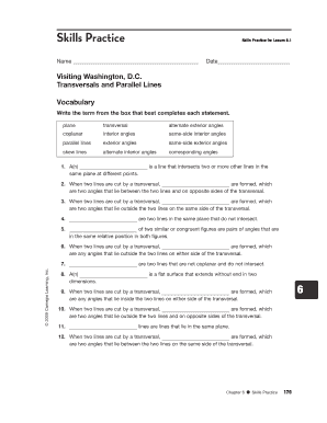 Skills Practice for Lesson 6.1