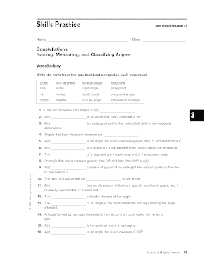 Geometry Skills Practice Worksheet