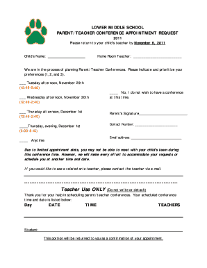 Parent Teacher Conference Request Form Attachment.doc