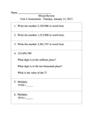 Unit 4 Assessment Form