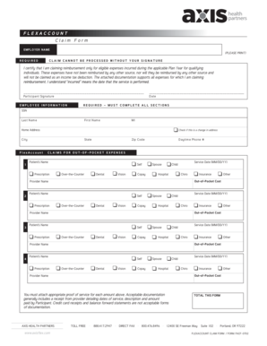 Health Partners Flex Account Claim Form