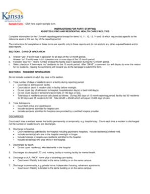 Assisted Living Staffing Report Form