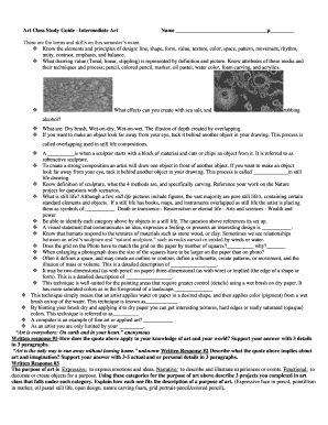 Intermediate Art Study Guide