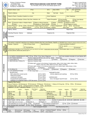 Infectious Disease Case Report Form