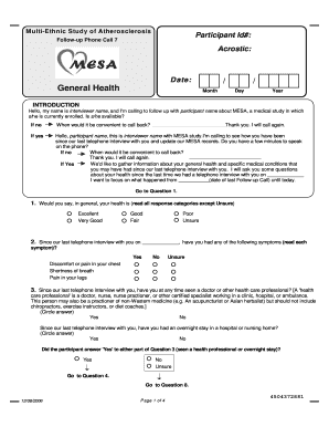 MESA Follow-up Phone Call 7