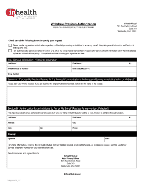 InHealth Mutual Privacy Authorization Form