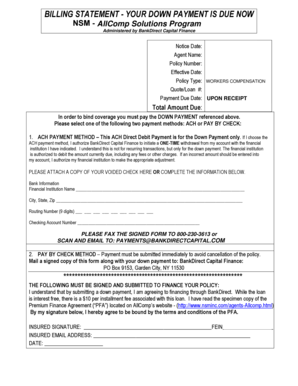 Commercial Insurance Premium Finance Agreement