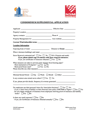 Condominium Supplemental Application