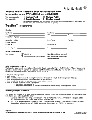 Priority Health Medicare Prior Authorization Form