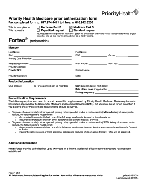 Priority Health Medicare Prior Authorization Form