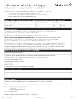 HSA Deductible Credit Request Form