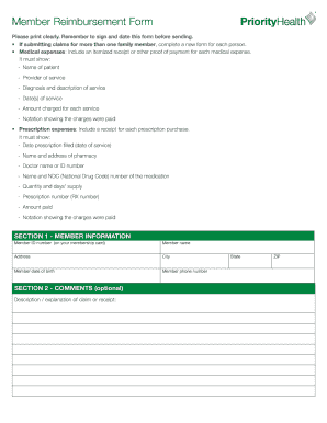 Member Reimbursement Form