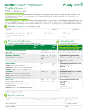 HealthbyChoice Progressions Qualification Form