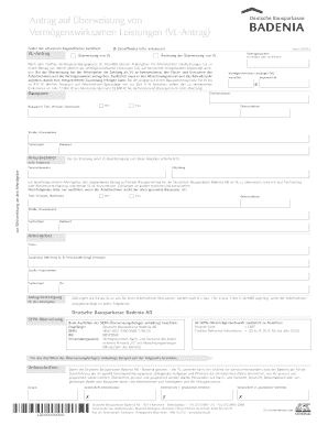 Antrag auf Überweisung von Vermögenswirksamen Leistungen (VL-Antrag)