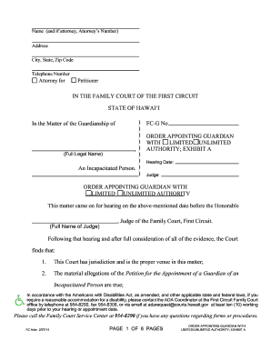 Guardianship Order Appointment Form