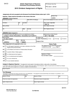 Right of assignment - Dividend Assignment of Rights 04151 2015.xlsx - regionalhousingauthority