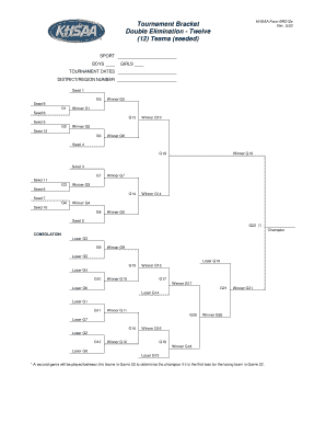 KHSAA Boys and Girls Tournament Bracket Form