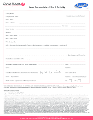 Love Cravendale 2 for 1 Activity Agreement