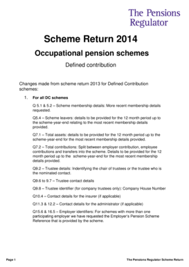 UK Defined Contribution Pension Scheme Return