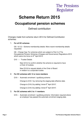 UK Defined Contribution Pension Scheme Return