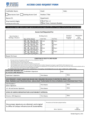 University of Ontario Institute of Technology Access Card Request Form