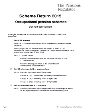 UK Defined Contribution Pension Scheme Return