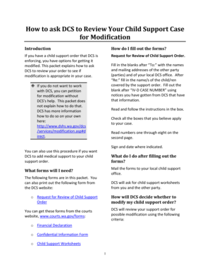 Child Support Order Review Request