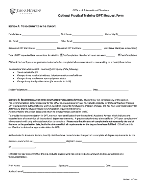 OPT Request Form