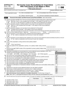 Schedule M-3 Net Income Reconciliation Form