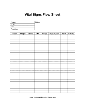 Sign in sheet template - vital signs sheet pdf