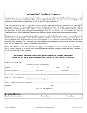 mySourceCard® Enrollment Agreement