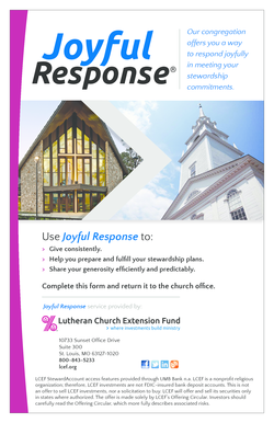 Joyful Response Electronic Offering Program Enrollment Form