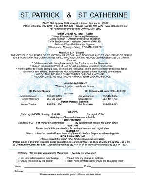 St. Patrick & St. Catherine Parish Information