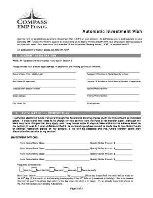 Automatic Investment Plan Form