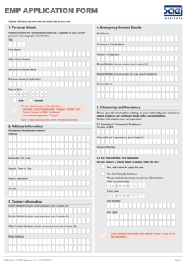 SAE Institute UK EMP Application Form