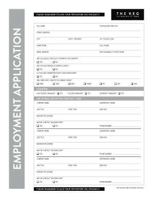 Employment Application Form