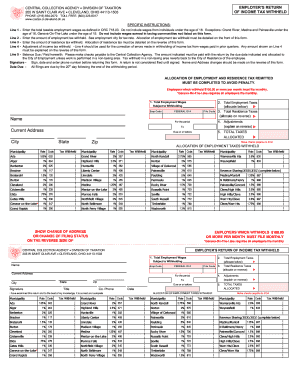 Ohio Employer Income Tax Withholding Form