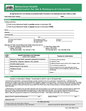 Behavioral Health Authorization Form