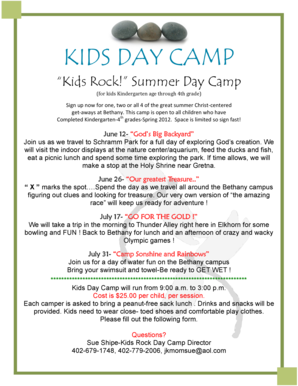 KIDS DAY CAMP - Bethany Lutheran Church - bethanyelkhorn