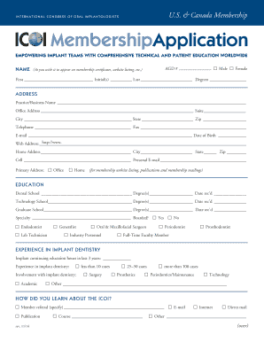 ICOI US & Canada Membership Application
